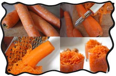 Peeling and grating carrots