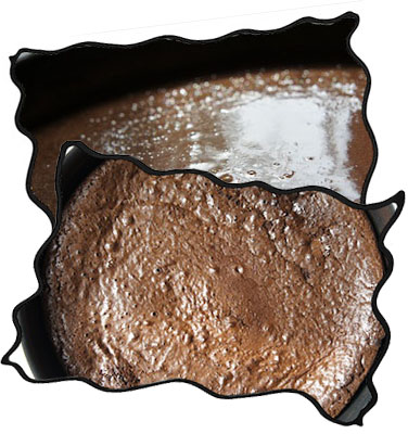 Baking flourless chocolate cake: raw and ready!