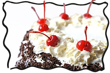 Black forest cake - mmm! with gorgeous ruby cherries!