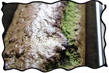 Baked mint chocolate cake before glazing Baked mint chocolate cake before glazing